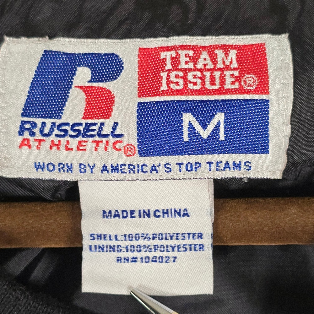 Russell Athletic Colorado Windbreaker Pullover Mens Medium Black Team Issue Vtg - Picture 2 of 11